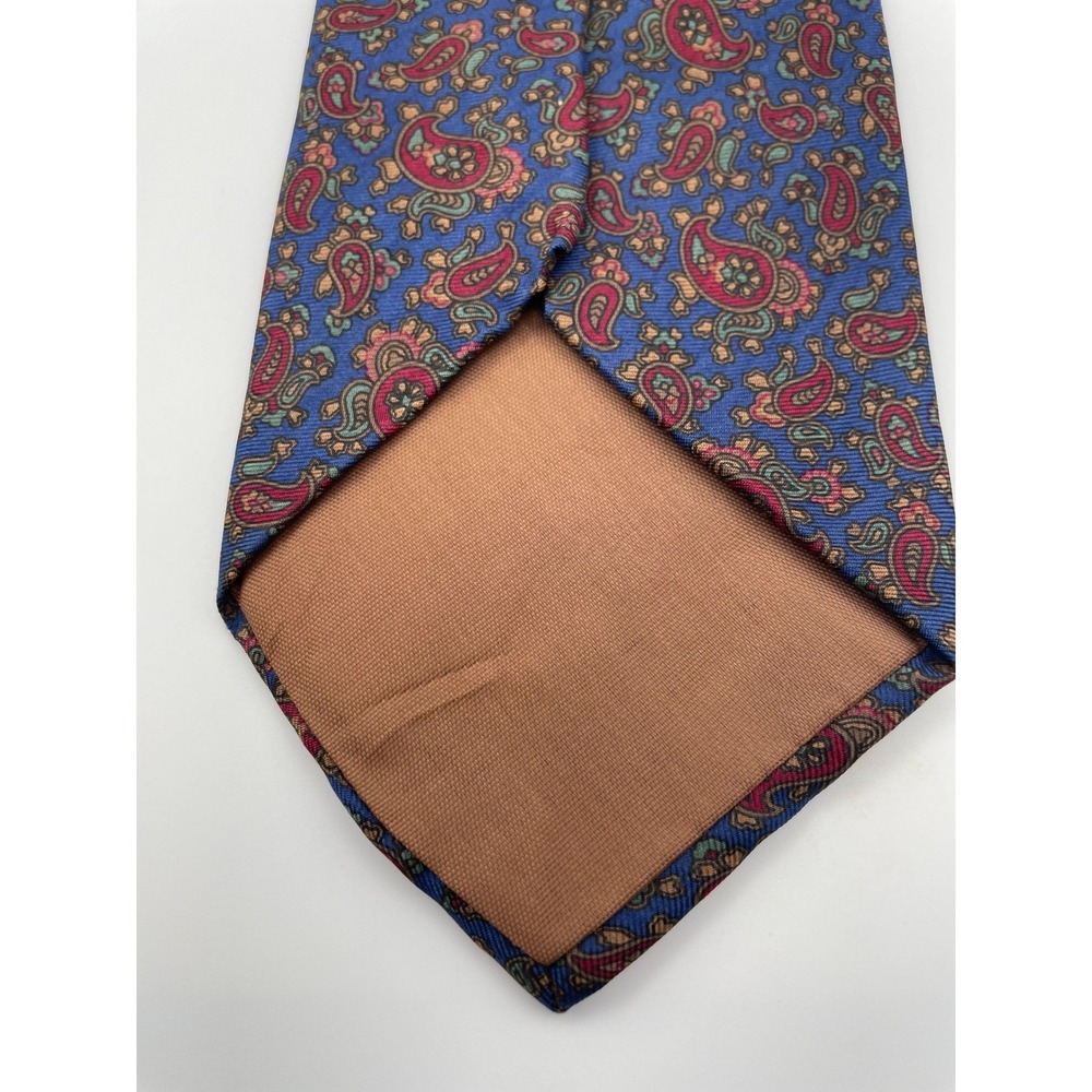 BERT PULITZER Men's Silk Paisley Necktie Blue Red Green - Picture 4 of 5